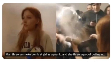 Video Viral, Pria Lemparkan Bom Asap Sebagai Lelucon, Dibalas Siraman Air Mendidih Sepanci ke Wajah