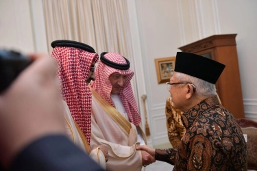 Ma'ruf Amin Minta Arab Saudi Upayakan Gencatan Senjata Permanen di Gaza