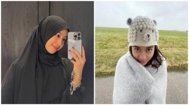 Beda Gaya Adiba Khanza dan Azizah Salsha Susul Suami ke Qatar: Gamis Hitam vs Dress Ketat Seksi