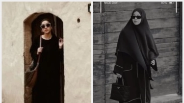 Adu Gaya OOTD Gamis dan Hijab Hitam BCL vs Natasha Rizky, Siapa Paling Kece?