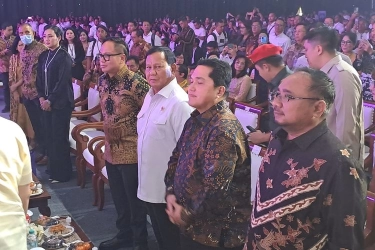 Prabowo Hadiri Acara Natal Bersama BUMN 2023 di JCC