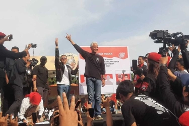 Kampanye Akbar di Sidoarjo, Ganjar dan Puan Kompak Serukan Lawan Intimidasi