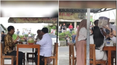 Cuma Ria Ricis yang Berani Menyela Pembicaraan Jokowi dan Prabowo untuk Minta Krupuk