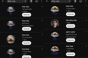 Viral Film Dokumenter Kecurangan Pemilu, Bermunculan Akun YouTube Tiru Nama Dirty Vote