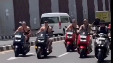 Gak Pakai Helm dan Buka Baju, Lima Bule Ugal-ugalan Konvoi Motor di Bali