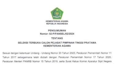 Kemenag Buka Seleksi Terbuka Calon Pejabat Pimpinan Tinggi Pratama Tahun 2024, Ini Syarat Daftarnya