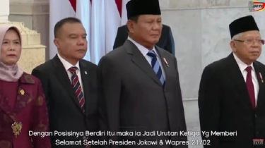 Momen Prabowo Canggung Diminta Berdiri di Dekat Jokowi Saat Pelantikan AHY, Sampai Dituntun Para Menteri