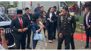 Tiba di Istana Kepresidenan Jelang Pelantikan, Hadi Tjahjanto dan AHY Kompak Pakai Setelan Jas Hitam