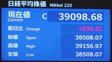 Indeks Nikkei Jepang Capai Rekor Tertinggi Sejak 34 Tahun Lalu, Ditutup 39.098,68 Yen