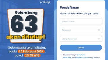 Pendaftaran Kartu Prakerja Gelombang 63 Ditutup Malam Ini, Segera Gabung di prakerja.go.id