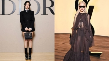 Tampil di Paris Fashion Week, Jisoo dan Rose BLACKPINK Tampil Elegan Dalam Balutan Busana Monokrom