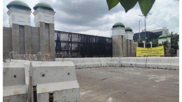 Penampakan Pagar Beton Berduri, Jelang Aksi Demontrasi di Depan Gerbang Gedung DPR Siang Ini