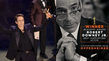 Robert Downey Jr Raih Oscar Perdananya Lewat Film Oppenheimer, Menangkan Aktor Pendukung Terbaik