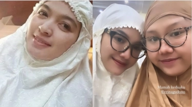 Adu Gaya Selvi Ananda dan Erina Gudono Pakai Mukena, Lebih Cantik Siapa?