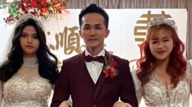 Pria Malaysia Ini Dianggap Beruntung, Nikahi Dua Perempuan di Satu Pesta Pernikahan