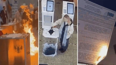 Pilpres Rusia Ricuh, TPS Dibakar Massa Hingga Kotak Suara Disiram Tinta
