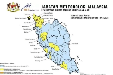 19 Kawasan di Malaysia Berstatus Waspada, Satu Kawasan Terkena Gelombang Panas