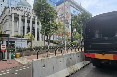 Sehari Jelang Sidang Pendahuluan Sengketa Pilpres, MK Dijaga Ketat, Dikelilingi Tembok Beton dan Kawat Berduri