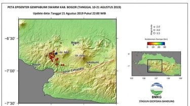 BMKG Sebut Getaran Gempa di Bogor Timbul Akibat Aktivitas Sesar lokal darat