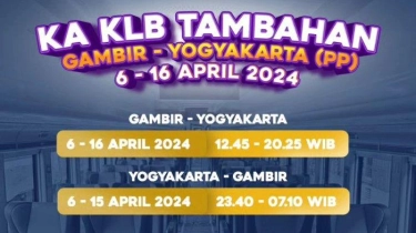 PT KAI Jual Tiket Kereta Api Tambahan Rute Jakarta-Yogyakarta, Mulai Beroperasi Besok Sabtu 6 April