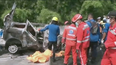 Kondisi Jasad Terbakar, Polri Masih Identifikasi 13 Kantong Mayat Korban Kecelakaan Maut KM 58 Tol Cikampek