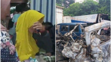 Kesedihan Istri Sopir GranMax Kehilangan Suami dan 2 Anak Dalam Kecelakaan Maut KM 58 Tol Cikampek