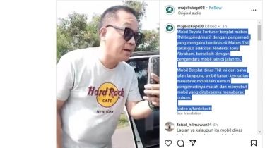 Pengemudi Fortuner Cekcok di Jalan Tol: ''Kakak Saya Jenderal''