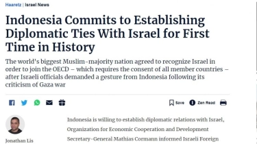 Media Israel Sebut Indonesia Berkomitmen Jalin Hubungan Diplomatik Dengan Israel
