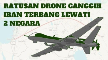 INFOGRAFIS: Ratusan Drone Canggih Iran Terbang Lewati 2 Negara