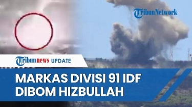 Video Israel Dibombardir, Roket Burkan Hizbullah Hantam Markas Divisi 91