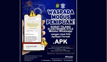 Penipuan Baru! Polda Metro Minta Warga Waspada Akan Kiriman Surat Tilang ETLE Via WA