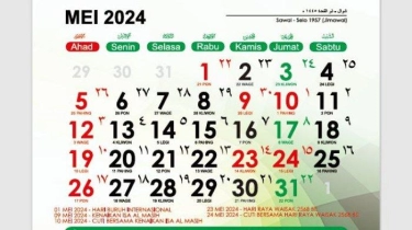 Kalender Mei 2024: Tanggal Hijriah, Weton Jawa, Libur Nasional, dan Cuti Bersama Hari Raya Waisak