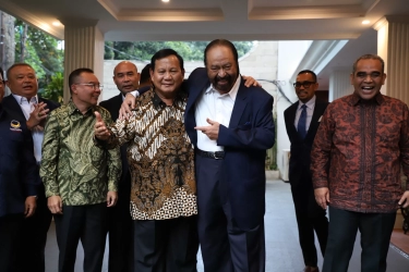 Usai Bertemu Surya Paloh, Prabowo: Kita Sepakat Bekerja Sama untuk Rakyat