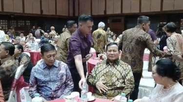 Prabowo dan Titiek Soeharto Hadiri Ulang Tahun Istri Wismoyo Arismunandar di Gedung Pewayangan