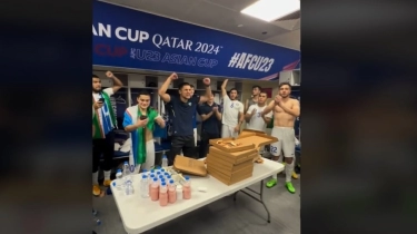 Rayakan Lolos ke Final Piala Asia U-23, Skuat Timnas Uzbekistan Pesta Pizza