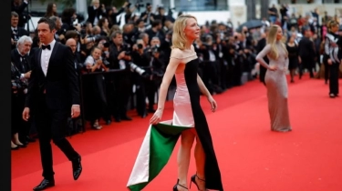 Potret Cate Blanchett Pakai Gaun Bernuansa Bendera Palestina di Cannes Film Festival 2024 Tuai Pujian: