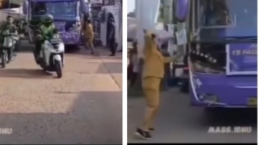 Aksi Nekat Guru Sekolah Ini Viral, Pukul Bus Telolet yang Melaju di Jalanan Sempit