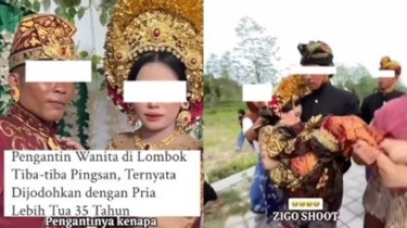 Viral! Dinikahkan dengan 'Kakek-kakek', Pengantin Wanita di Lombok Pingsan Saat Resepsi