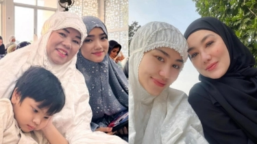 Cantik Bersahaja, Intip Adu Gaya Fuji dan Aaliyah Massaid Saat Kenakan Busana Putih di Hari Raya Idul Adha