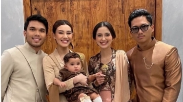 Tampil Berkebaya, Sepatu Aaliyah Massaid di Acara Tedak Siten Azzura Disorot