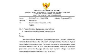 Jadwal Seleksi CPNS 2024 Resmi dari BKN, Pedaftaran Dibuka 20 Agustus, Klik Link PDF