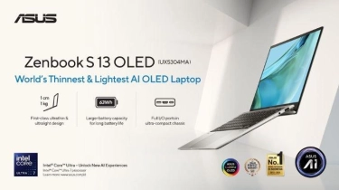 ASUS Zenbook S13 OLED, Laptop AI Tipis Ramah Lingkungan