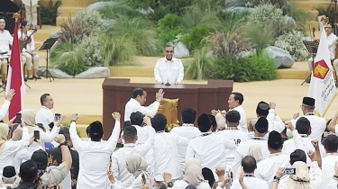 Saat Prabowo dan Jokowi Saling Lempar Pujian di Penutupan Rapimnas Gerindra