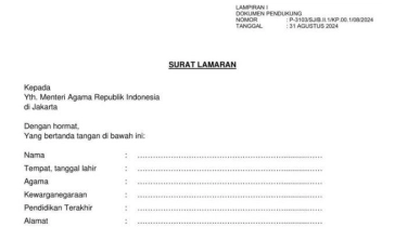 Link Download Surat Lamaran dan Surat Pernyataan CPNS Kemenag 2024