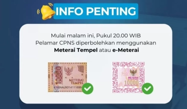 Cara Penggunaan Meterai Tempel untuk Dokumen CPNS 2024, Harus Kena Tanda Tangan?