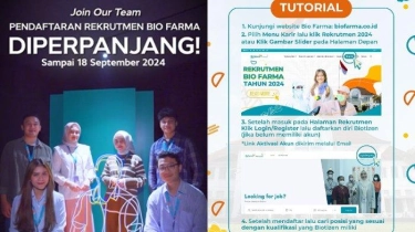 Pendaftaran Lowongan Kerja Bio Farma Diperpanjang hingga 18 September 2024, Berikut Link Daftarnya