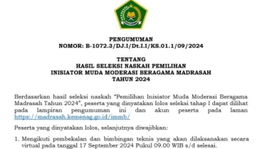 Pengumuman Hasil Seleksi Program Inisiator Muda Moderasi Beragama 2024, Berikut Tahapan Selanjutnya