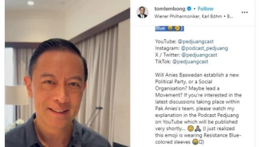 Tom Lembong Isyaratkan Anies Akan Bikin Kejutan dan Kodenya Biru, Gaungkan Lagi 'Resistance Blue'