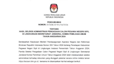 Link Pengumuman Hasil Seleksi Administrasi CPNS KPU 2024, Cek 22.091 Pelamar yang Lolos