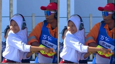 Bukan Sembarang Bocah SD, Azizah Kibarkan Bendera Finis di Sprint Race MotoGP Mandalika 2024